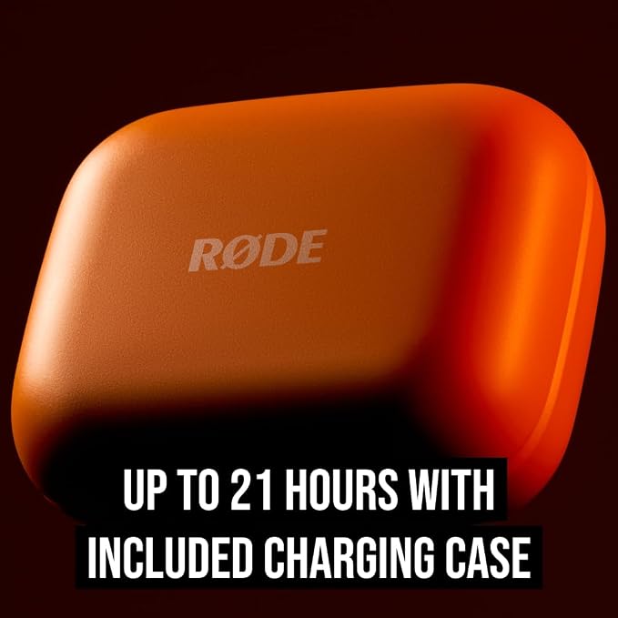 RØDE Wireless Micro - Compact Wireless Microphone, Two Mics with Charge Case for Smartphone Content Creation - USB-C, Orange | Two Mics with Charge Case for Smartphone Content Creation, USB-C, Orange - Image 11