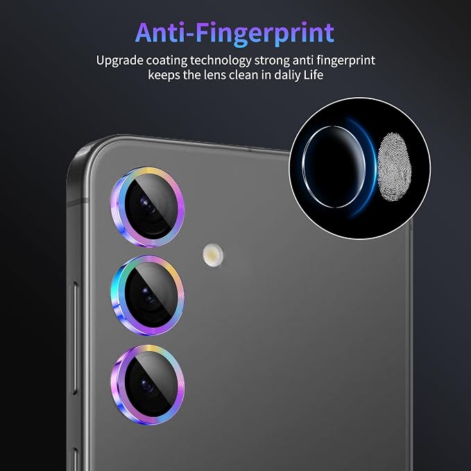 Camera Lens Protector for Samsung Galaxy S24 Plus,1 Pack | Tempered Metal Glass Camera Cover, HD Clear Anti-Scratch Lens Screen Protector Film,Case Friendly,Colorful Titanium - Image 6