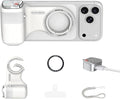 Upgraded Mag-Safe Magnetic Camera Handle Grip with Extended Magnetic Phone Mount with Carabiner & Thumb Rest, Detachable Rechargeable Shutter Remote Compatible with iPhone Pro Max for Video Calls/TK by COMITOK
