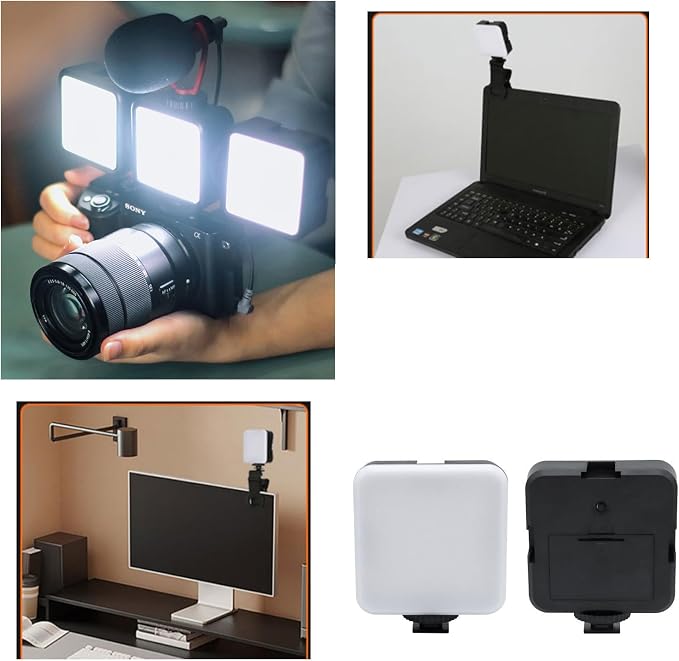 Selfie Light Clip Replacement LED Head 5600K White Lights 5W Mini Panel with 1/4'' Screw Socket for Portable Fill Light Attachement Camera DSLR Video Photo Phone Tablet Selfie Vlog Laptop - Image 4