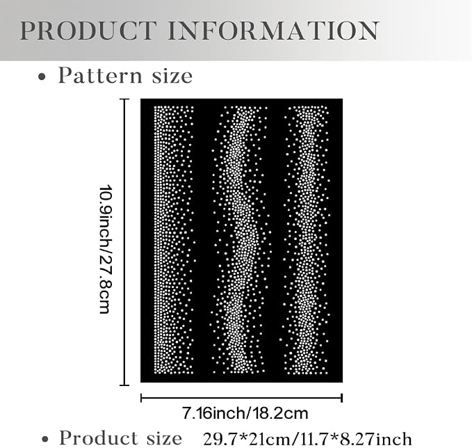 1 Pc Strip Edge Iron on Rhinestones Transfer, Polka Dot Hotfix Iron on Patch Transfer Decals Crystal Heat Transfer Clothing Repair Decor for T-Shirt Jeans Jacket Party Decor - Image 2