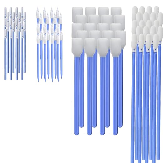 Wellgler's Foam Cleaning Swabs, Lint Free Foam Tip Swabs Kit,for DTF Printer Printhead Maintenance, Electronics, Gun Cleaning, Car Detailing and Cleanroom Use (4Types, 200 Pack) by DisposableOralSwabs
