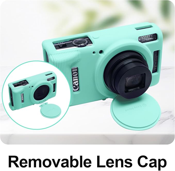 Easy Hood Case for Canon ELPH 360/IXUS 285 HS/IXY 650 Camera,Tiffany Blue | With Removable Lens Cover,Soft Silicone Protective Case,Anti-Scratch,Dustproof,Shockproof,Enhanced Grip,Camera Accessories - Image 2