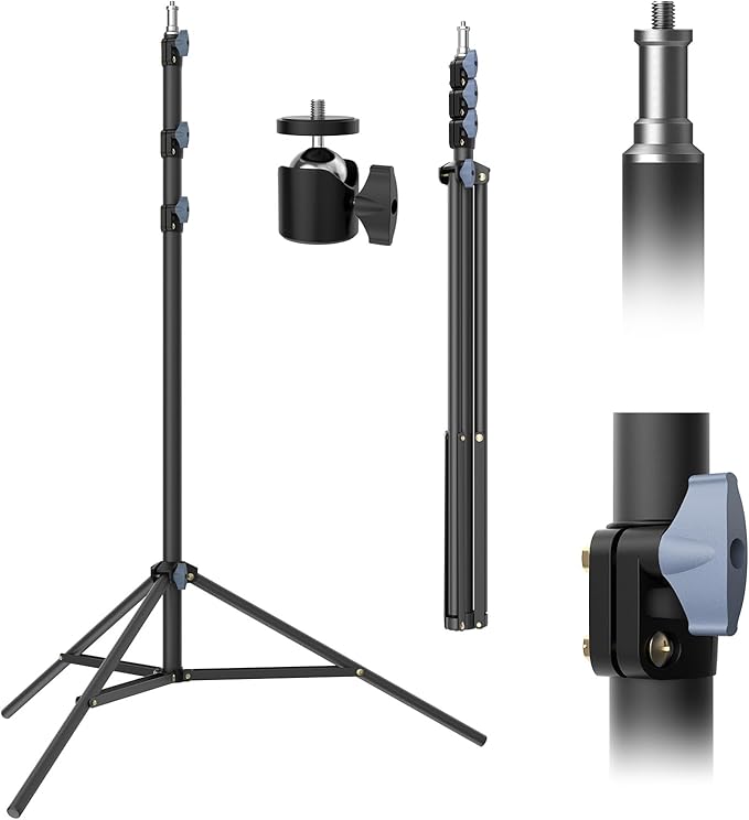 10ft/118 Heavy Duty Photography Light Stand, Tripod with 1/4" Screw | 10ft heavy-duty photography light stand with 1/4" screw, height adjustable stable support for ringlight studio Reflectors by LEORFI