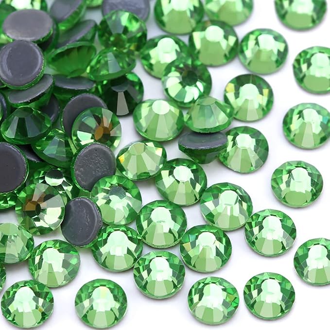 Jollin Hotfix Rhinestones Flatback Crystal Gems 2.4mm SS8, Light Green | 2880pcs Hot Fix Crystals Glass Rhinestones for Bedazzling, Crafting, Clothes, Shoes & Accessories DIY Decoration by Jollin