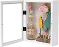 Muzilife 8x10 Shadow Box Wood Picture Frame, 2.16 Deep, Real Glass, White | FSC-Wood, Magnetic Door, Linen Interior & Pins, Vertical, Horizontal Wall Hanging, Display Case Frame for Photos & Keepsakes by Muzilife