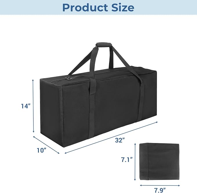 COOLBEBE 32" Sports Duffle Bag - 73L Large Travel Duffel Luggage Bag | Upgrade 2-way Lockable Zippers, Sturdy & Water Resistant for Camping Moving Sports Equipment, Black - Image 5