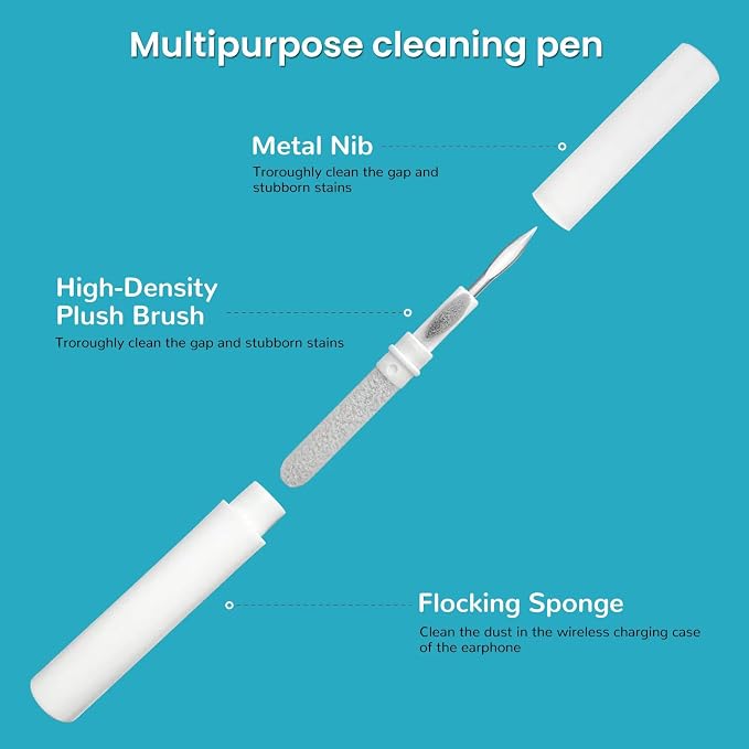 MUIIGOOD Airpods Cleaner Kit 221 Pcs Earbud Cleaning Putty Remove Ear Wax Phone Cleaning kit Cleaner Pen Brush Microfiber Cloth for Airpods Pro/1/2/3 Charging Case Headphones Camera Hearing Aids - Image 3