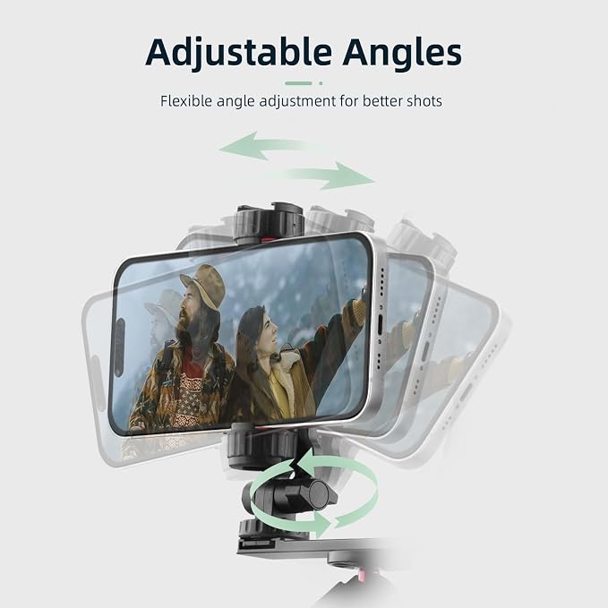 BRDRC Pocket 3 4 Phone Holder Mount, Metal Expansion Adapter Phone Clip with 1/4” Screw and Cold Shoe for DJI Osmo Pocket 3 4 Creator Combo Accessories - Can be Used with Tripod Selfie Stick - Image 5