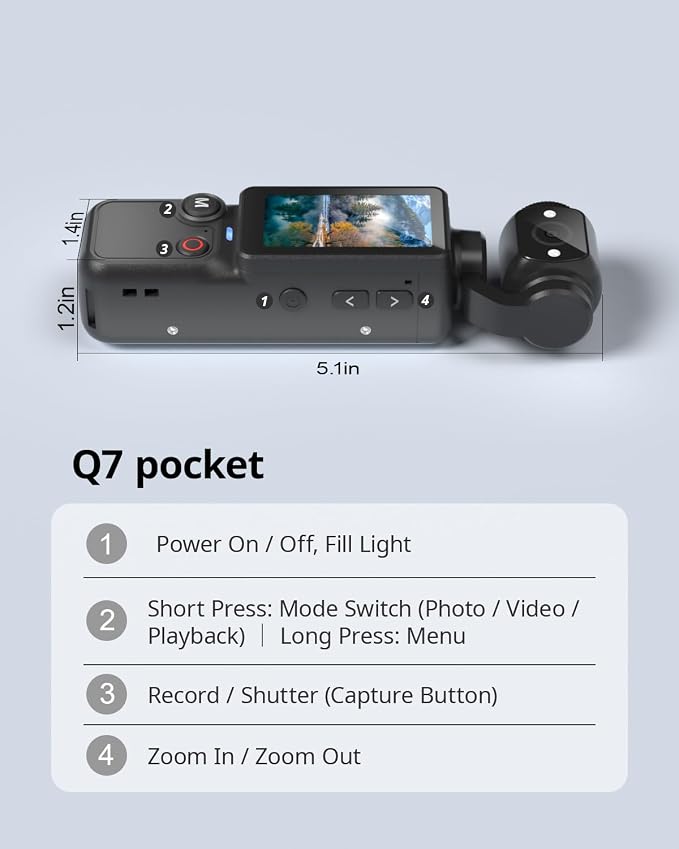 Vlogging Camera, Mini Camcorder, Portable Handheld Video Camera | Mini camcorder with 180° rotating lens, 7-hour battery, 32GB card, one-button recording for travel and daily moments - Image 9
