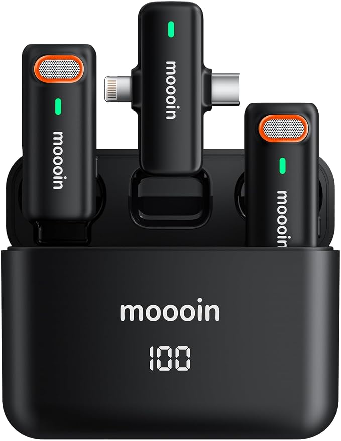 Wireless Lavalier Microphone with AI Noise Reduction & Voice Changer-Plug-and-Play, Mini Portable, Wireless Transmission for iPhone/Android Vlogging, Interviews & Live Streaming by Unknown