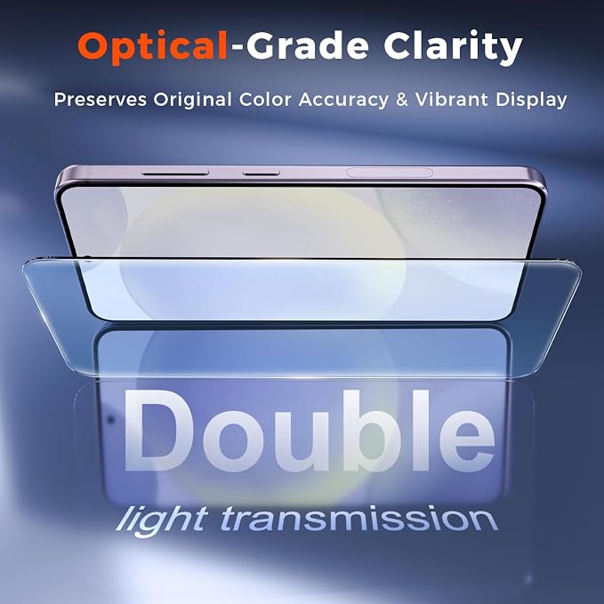 Fotbor [3+3 Pack Anti Blue Light Screen Protector for Samsung Galaxy S24 Plus/S24+ with 3 Pack Camera Lens Protector, [Alignment Frame] 9H Hardness, Easy Install, Ultrasonic Fingerprint Compatible - Image 6