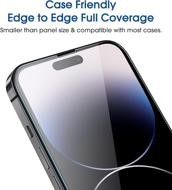amFilm OneTouch for iPhone 14 Pro Max Screen Protector 6.7'' Tempered Glass | Auto-Alignment, 30s Install, Bubble Free, 9H Hardness, Scratch & Drop Protection, HD Clear, Case Friendly, 2 Pack (14P-6.7'') - Image 6