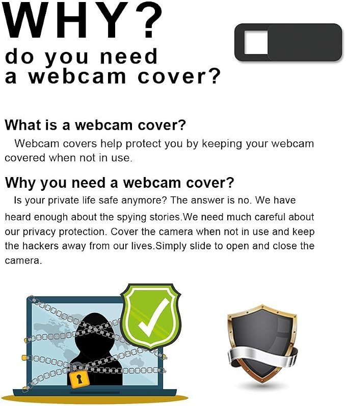 Webcam Cover Slider, Laptop Camera Cover 0.02in Ultra-Thin fits Echo Spot Smartphones Tablets Macbooks Computers Desktops with Strong Adhensive, Protecting Privacy and Securtiy - Image 3