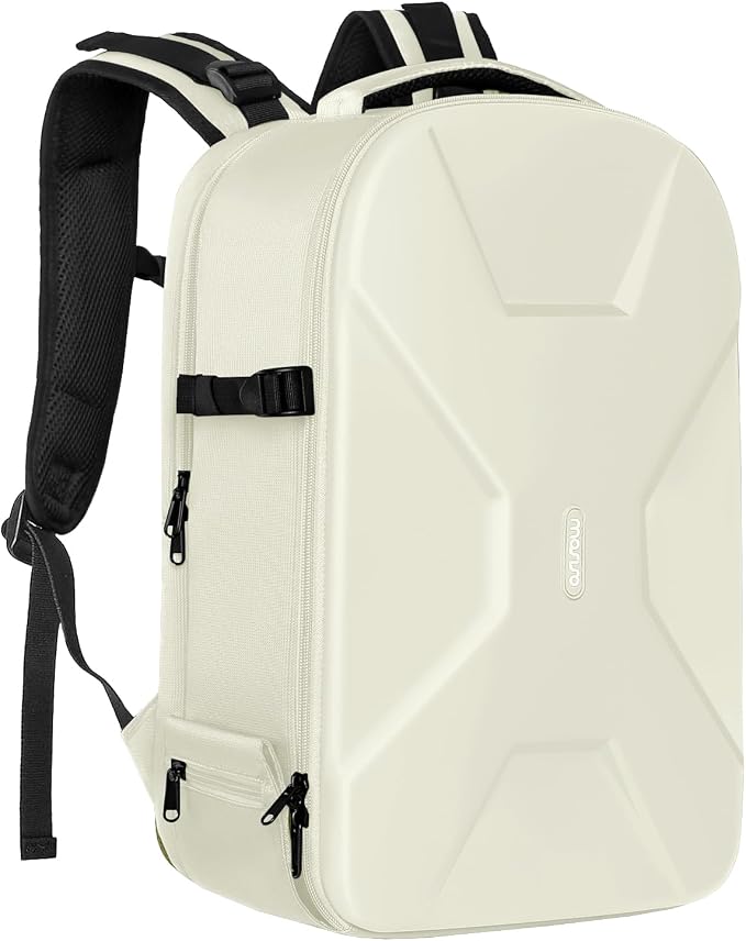 MOSISO Camera Backpack, DSLR/SLR/Mirrorless Photography Camera Bag | 15-16 inch Waterproof Hardshell Case with Tripod Holder&Laptop Compartment Compatible with Canon/Nikon/Sony, Beige by MOSISO