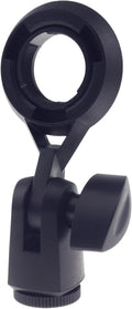 Short Video Mic Clip, 270° Rotatable Microphone Holder with 3/8" Conversion Nut, Shockproof Stand Adapter for 0.9-inch (22mm) Condenser Mics, Compatible with Most Stands & Boom Arms by Unknown