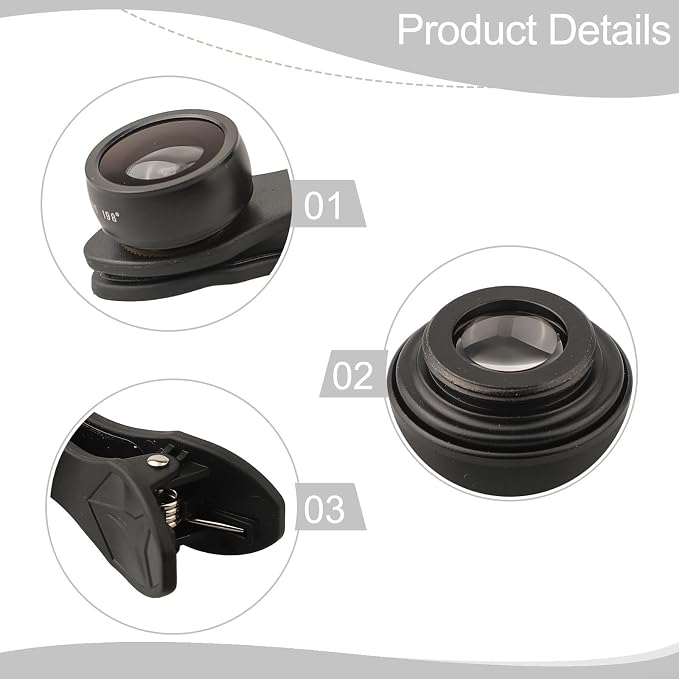 10-in-1 Smartphone Lens Kit with 0.36x Wide Angle 15x 198° Fisheye 2x Telephoto CPL Star Filter, 17mm Clip for Mobile Phone Camera Attachment for Content Creation - Image 5