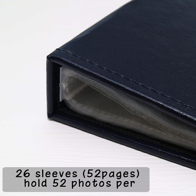 Small Photo Album 5x7 52 Pockets Leather Cover Picture Book Holds 5x7 Photos for Wedding, Baby, Family, Graduation - Image 2