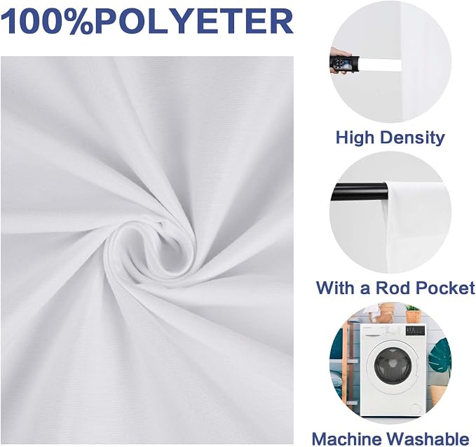 GFCC White Photo Backdrop Background for Photoshoot Photography, 10x12FT | Versatile Screen for Studio, Video Recording, Portrait, Parties, Non-Reflective, Polyester, Easy Hang, High Density - Image 2