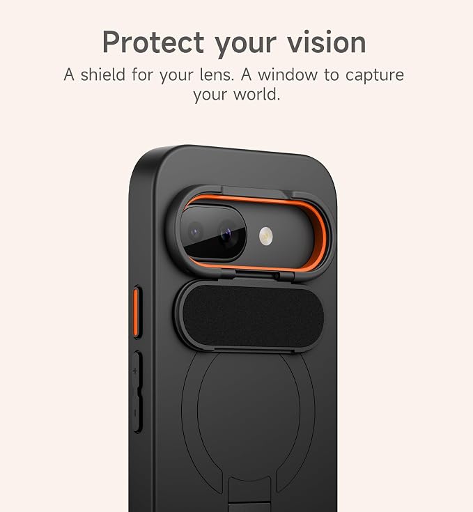 SURITCH for Google Pixel 9a Phone Case, Compatible with MagSafe, Protective Cover with Camera Cover & Adjustable Metal Kickstand for Pixel 9a -Black - Image 5