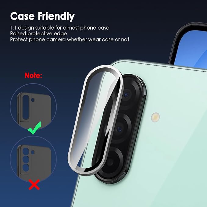 Camera Lens Protector for Samsung Galaxy A26 & A36 & A56, Black | AR+AF, 9H Tempered Glass, Individual Metal Ring, Anti Glare, Fall Protection, Camera Screen Cover - Image 4