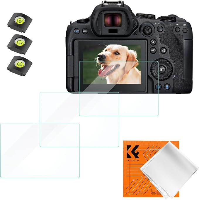 K&F CONCEPT Screen Protector Compatible with Canon EOS R6 II/R6/R7 Camera | Ultra Clear Tempered Glass Screen Protector Anti Scratch Bubble Free Ultra Resistant PF18 by KFCONCEPT