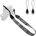 Camera Strap Canvas BlackWhite Shoulder Strap with Release Buckles | Adjustable Vintage Neck Shoulder Carrying Strap with Quick Release Buckles for DSLR SLR Most Digital Cameras by WANBY