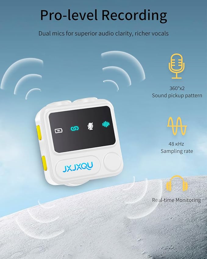 Wireless Lavalier Microphone for iPhone Android, mini Phone mic | Mic with Smart Noise Reduction, Reverb Effect, 30H+ Battery Life for Vlog, YouTube, TikTok, Podcast,Ideal for Content Creator - Image 7