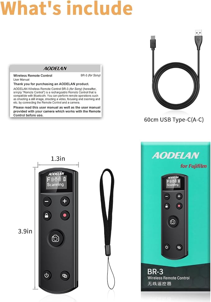 for Fujifilm Camera Wireless Rechargeable Remote Control | Shutter Release with OLED Screen for X-H2,X-H2S,X-T4,X-T5,X-T3,X-S20,X-S10,X-T50,X-T30 II,X-T30,X-M5,X100VI,X-E5,X Half - Image 9