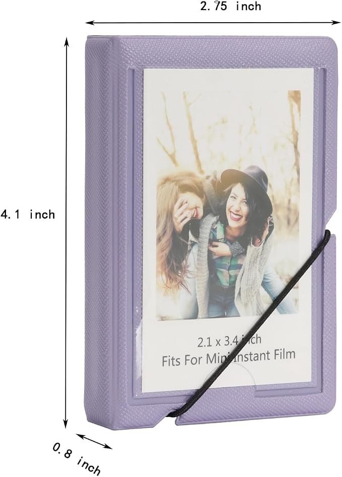 2x3 Instax Mini Photo Album, 28 Pockets. Antique Violet, 1PK | Portable Wallet Size Album Stores 2x3 inch Instant Photos. Fits Polaroid, Instax Mini, Kodak Mini Prints and Zink. - Image 3