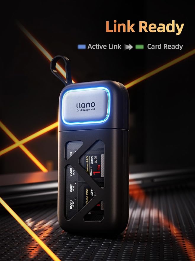 llano High Speed SD/Micro SD 4.0 Card Reader Holder Case, USB 3.2 Gen1 | (5Gbps) 4*SD 8*Micro SD UHS-II Crads Storage, F15 2 in 1 312MB/S Plug&Play for iPhone, Android, MacBook, Laptop, Cameras - Image 6