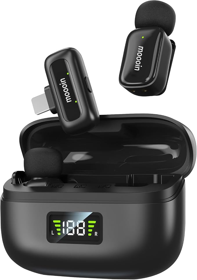 Wireless Microphone for Video Recording - Noise-Cancelling mini Microphone,Portable Microphone,Suitable for Mobile Phone Lapel Microphone Wireless for YouTube, TikTok Live Streaming, blogs by Unknown
