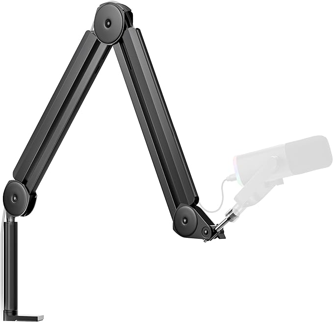 InnoGear Mic Arm Microphone Boom Arm Cable Management for Blue Yeti, Black | Desk Mount, for Shure Fifine, Professional Appearance, Extendable, Horizontal Reach 32.3", 3.5 lb Weight Capacity, Heavy-Duty by InnoGear