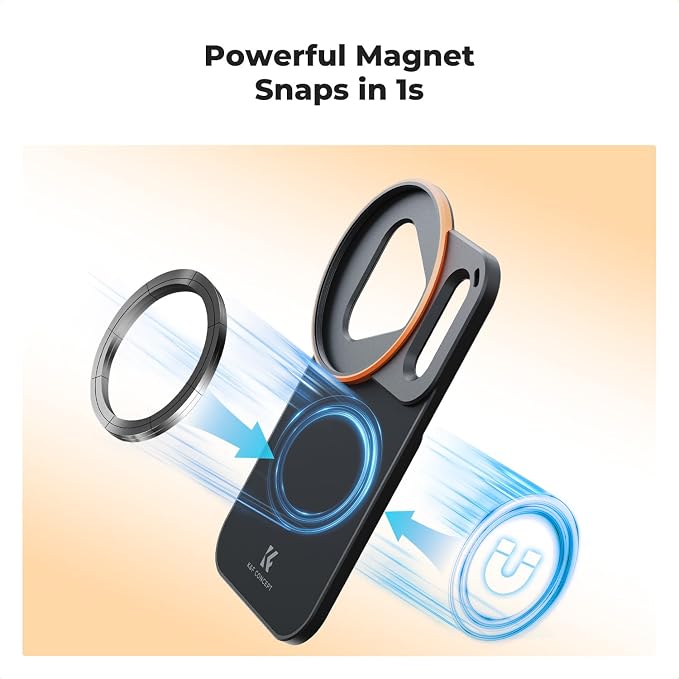 K&F CONCEPT Lens Filter Mount Adapter with 58mm CPL Filter | CPL Filter, Double-Sided Magnetic, Compatible with iPhone 17 Pro Max and 58mm Threaded Filters, FA101 - Image 3