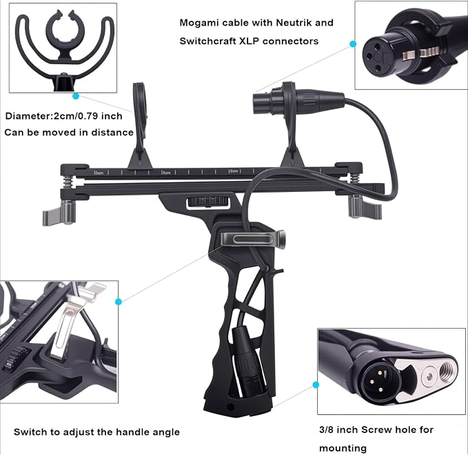 Micolive Microphone Windshield Blimp Windscreen Style Protect Cage and Shock Mount Suspension System Compatible with Rode NTG1 NTG2 NTG3 NTG4+ AT875R Line MKE 600 Series Shotgun Microphones etc - Image 5