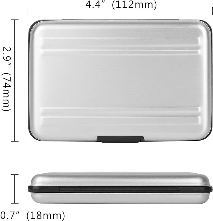 Aluminum Shock Resistant Carrying Box Memory Card Storage Case Holder 8 Slots for SD SDHC MMC Micro SD TF Cards Silver - Image 4