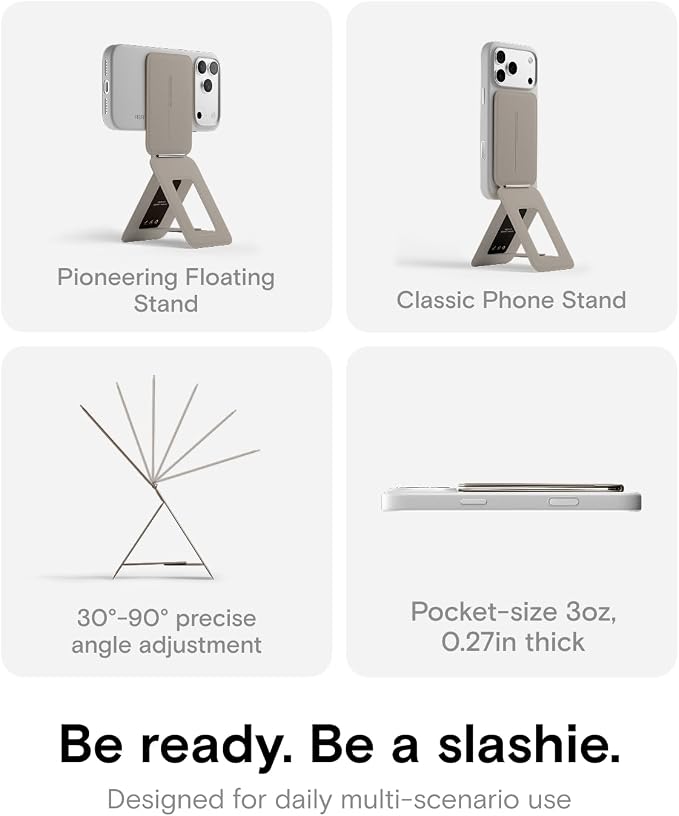 MOFT Phone Tripod Stand, Portable Selfie Stick for iPhone, Mulit-Angle | Pocket Size | Strong Magnets l MOVAS Leather | Magsafe Compatible | Easy to Charge | Stylish |For Content Creators - Image 3