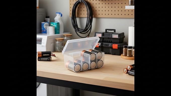 Dial Industries Battery Storage Organizer Case, Holds 8D | Keeps loose batteries sorted and easy to find, Compact size fits drawers or closets, Great for home or office use - Image 4