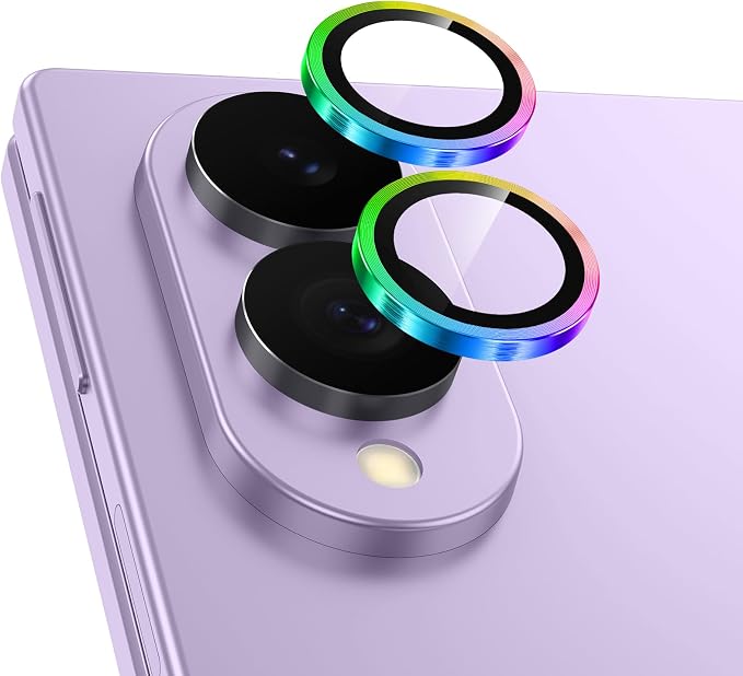 Meshine for Samsung Galaxy Z Fold 8 Camera Lens Protector,Scratch Proof,Strong Adsorption,9H Hardness with Metal Ring Camera Cover,Ultra Thin Case Friendly,Accessories Lens Protector,Colorful by Meshine