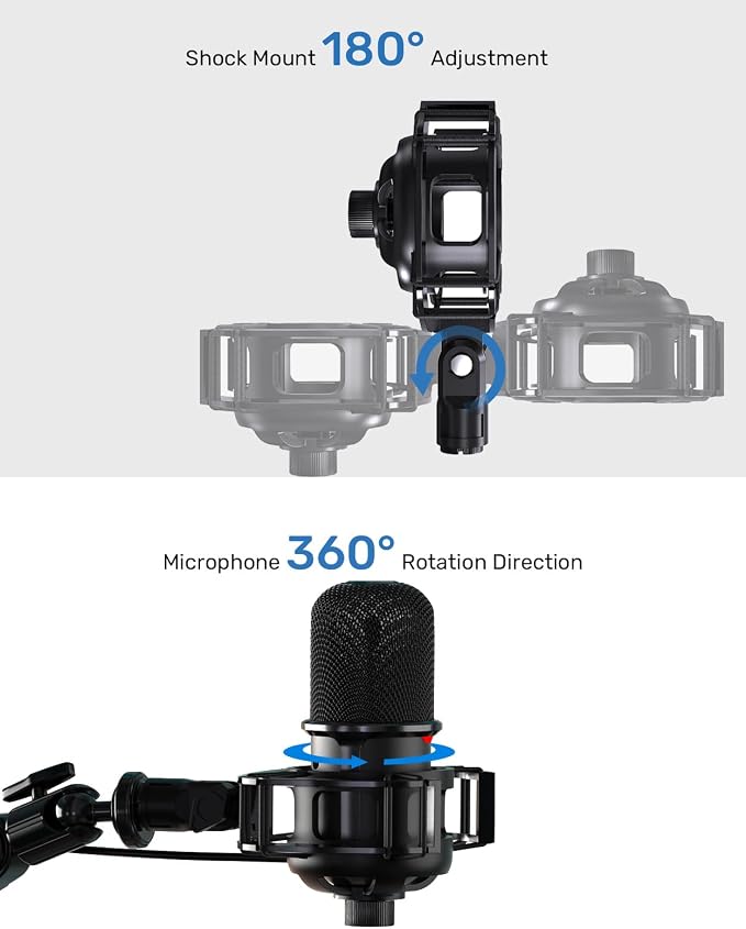 Custom Built Shock Mount for HyperX SoloCast & Razer Seiren Mini Microphone | Elastic Anti-Vibration Suspension, Holder Clip for Mics and Stands, Shock Mount for HyperX SoloCast & Razer Seiren Mini - Image 5