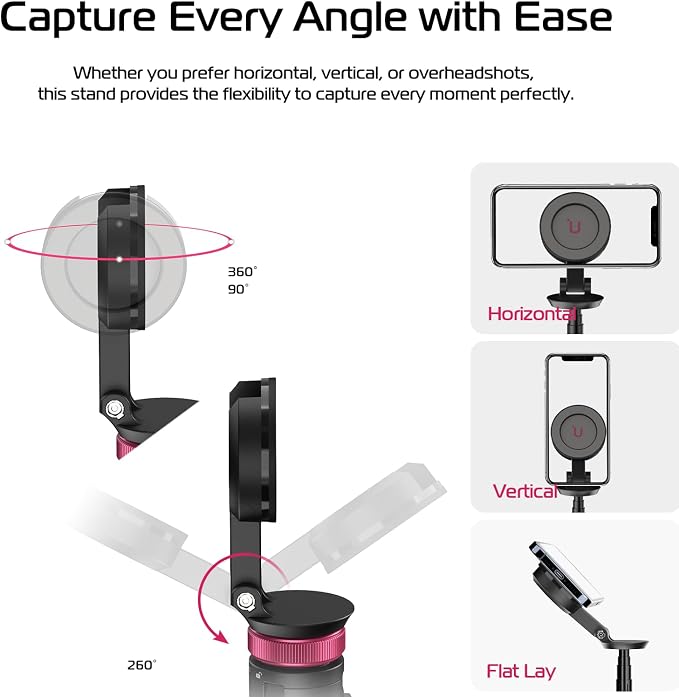 ULANZI 61'' Magnetic Selfie Stick Phone Tripod with Wireless Remote, Extendable Cell Phone Holder Stand, Compatible with MagSafe, Cellphone Tripod for iPhone 17 16 15 14 13 12 and Android Phones - Image 5