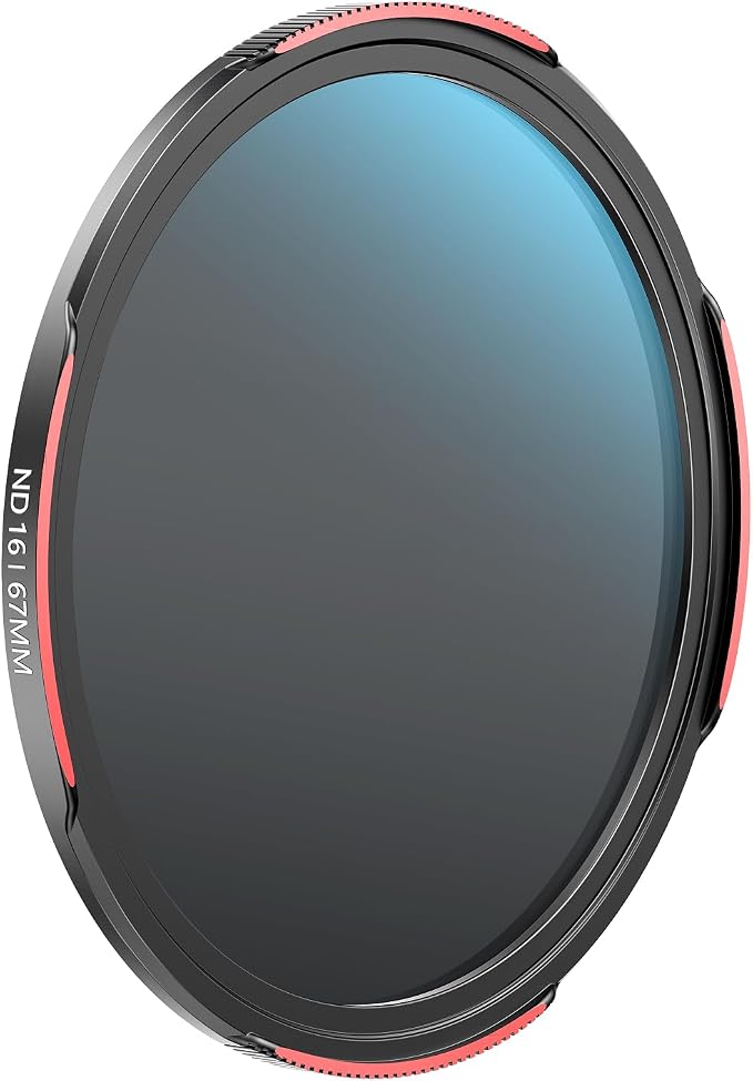 TELESIN 67mm ND16 Filter, DSLR Camera Lens, Multi-Layer Nano-Coated Glass, AR&AF Coating, Long Exposure & Motion Blur, Water & Fingerprint Protection, for Smartphone Mounts by telesin