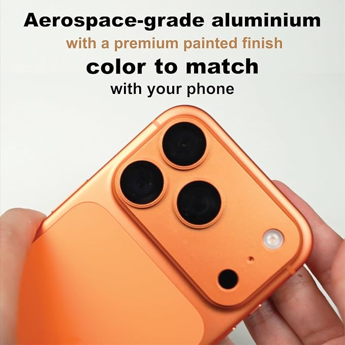 iPhone 17 Pro Camera Lens Protector, White | Aluminum, Sapphire Glass - Image 3