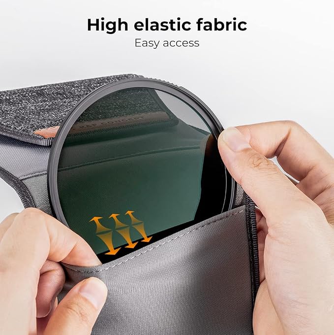 K&F CONCEPT Lens Filter Pouch, Lens Filter Case Up to 62mm | 3 Pocket, Professional Photography Filter Holder Belt Bag, Water-Resistant and Dustproof, BF03 - Image 5