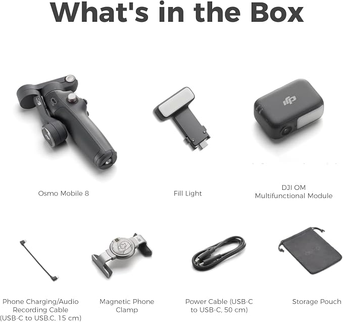 DJI Osmo Mobile 8 Tracking Fill Light Combo | Gimbal Stabilizer for Phone, AI Native Tracking with Audio & Lighting - Image 2