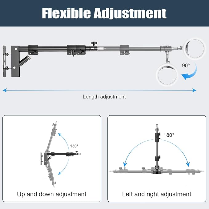 Anautin Ring Light Mount - Wall Mount Triangle Boom Arm.43inch/110cm - Image 5