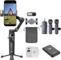 DJI Osmo Mobile 8 Gimbal Stabilizer for Phone, Native Tracking with Audio & Lighting, 360° Pan Rotation, Extension Rod & Tripod, Robust 3-Axis Stabilization + Wireless Mic Set + Charger + Wall Charger by Unknown