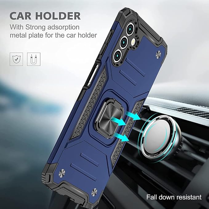 HNHYGETE for Samsung A13 5G Case, Galaxy A13 5G Case with Screen Protector, 360°Military Grade Rotatable Kickstand (Heavy Duty) Protective Cases for Samsung Galaxy A13 5G (Blue) - Image 7