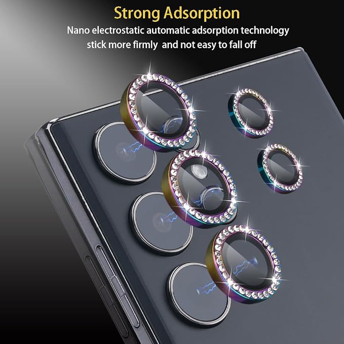 Camera Protector for Samsung Galaxy S24 Ultra, Diamond Colorful | Tempered Glass, Auto-align Tray, Easy Installation, Case Friendly, Anti-Scratch, HD Clear, Ultra Slim - Image 4