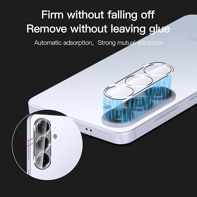 Anoowkoa 3 Pack Glass Screen Protector for Samsung Galaxy S26 & 3 Pack Galaxy S26 Camera Lens Protector Tempered Glass.9H Hardness.Bubble-free.Support Fingerprint Unlock.Easy Installation - Image 2